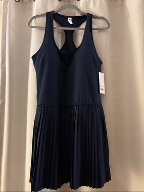 Yogalicious Navy Pleated tennis Racerback One-Piece Dress - XL - pickleball